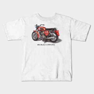 Drawing of Retro Classic Motorcycle BSA Rocket 3 Kids T-Shirt